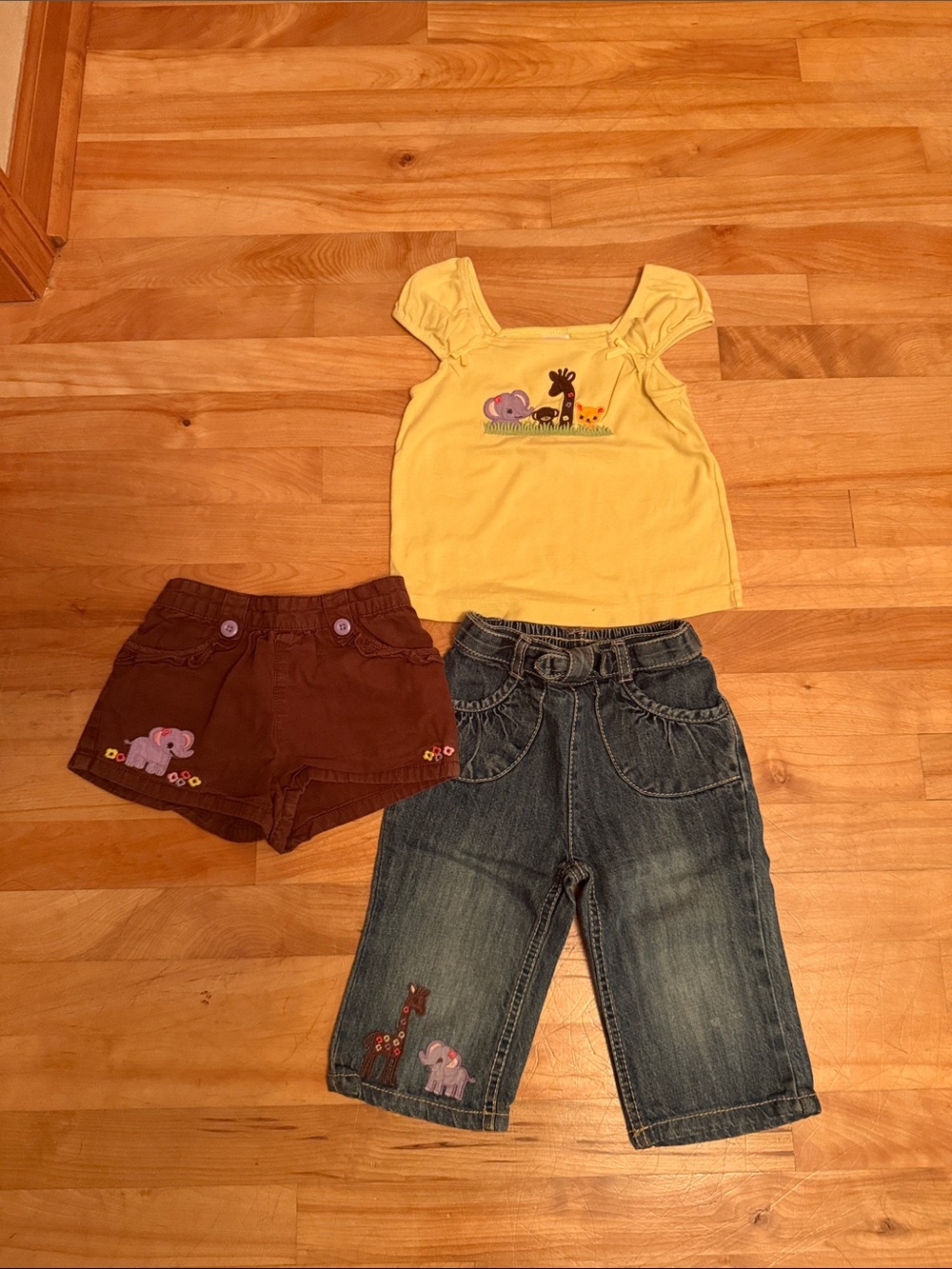 Gymboree Yellow Short Sleeve Tee with Jungle Embroidery